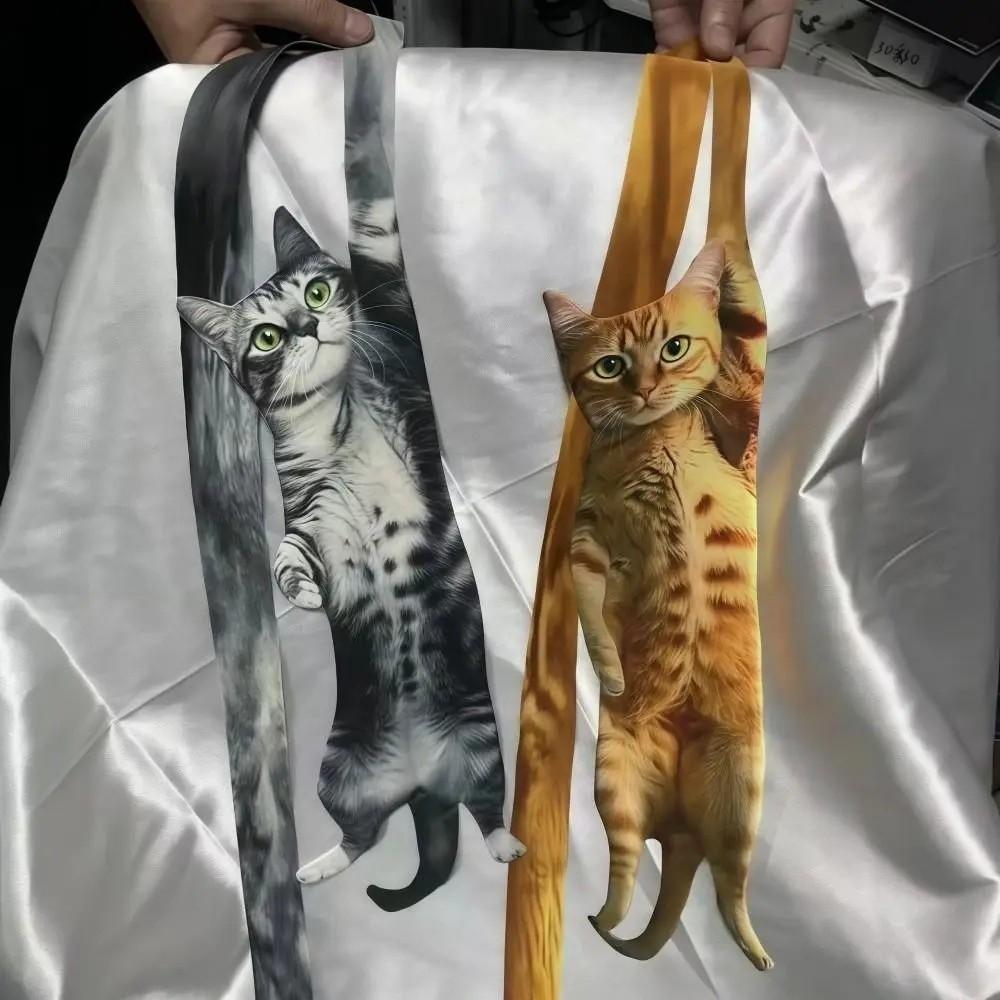 Lifelike Animal Pattern Tie Unique Novelty Necktie Costume Party Cat-shaped Tie  Festive Gatherings