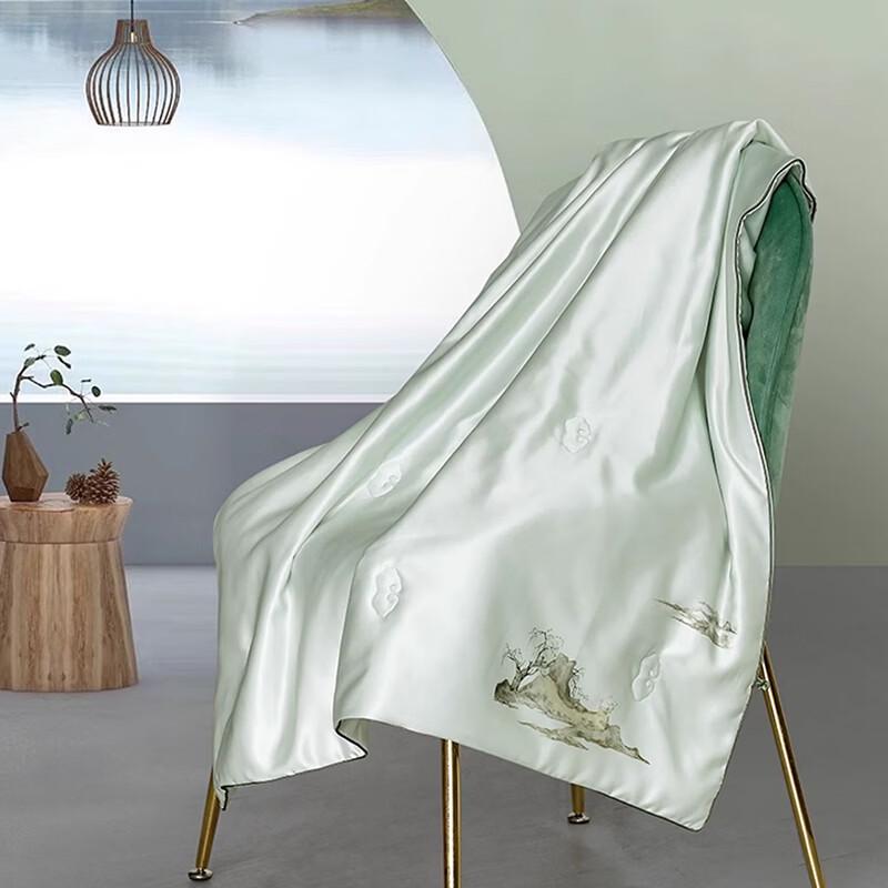 Taihu Snow Suzhou Museum Tussah Silk Portable Nap Blanket