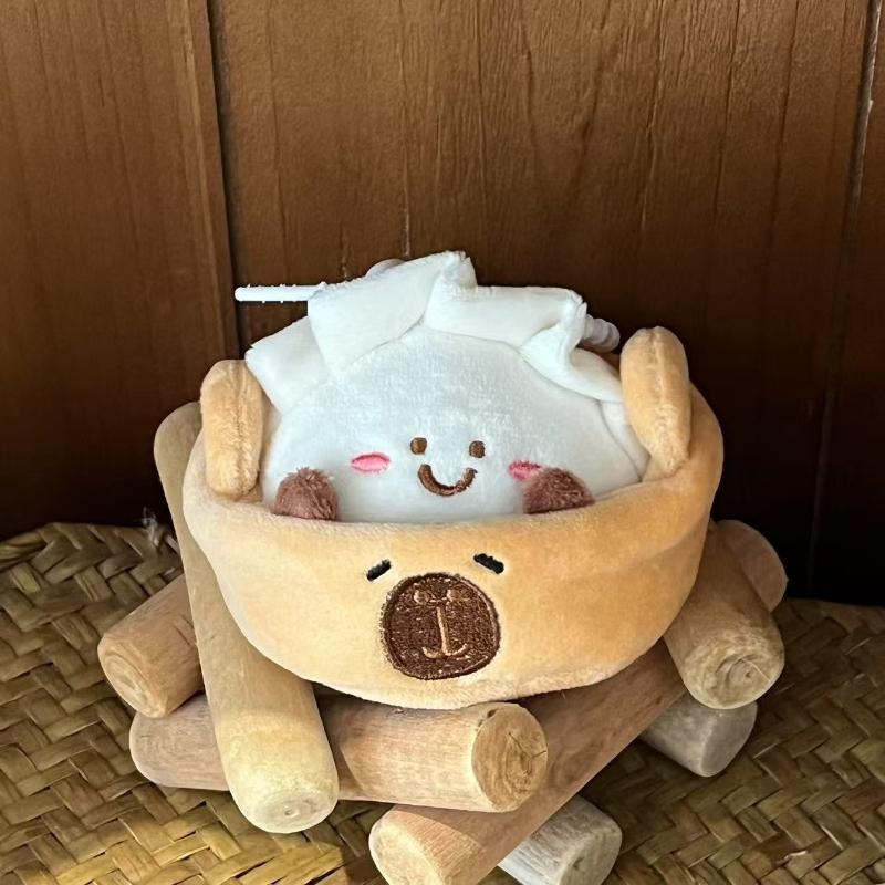 Süße Capybara Knödel Plüsch Schlüsselanhänger Capybara Stofftier Anhänger Kawaii Plüsch Geschenke für Freunde Bohnenauge Puppe Anhänger Taschendekor