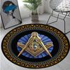 Freemasonry 3 Circular Rug - Office Decorative Carpet For Living Room Bedroom Door Mat Floor Rug Computer Chair Area Rug
