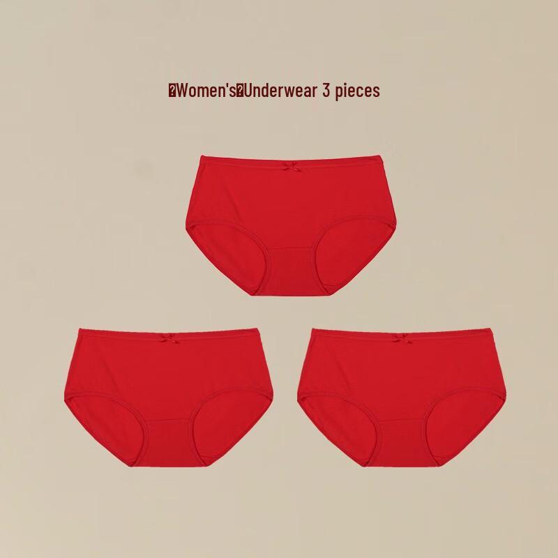 Yiershuang Women's Red Lucky Briefs 3-Pack