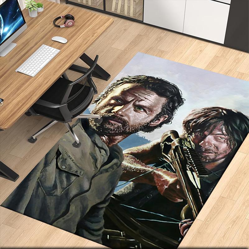 Daryl and Rick Printed Carpetrugfor Office Chair Living Room Bedroom Kitchen Room Decor Gifts