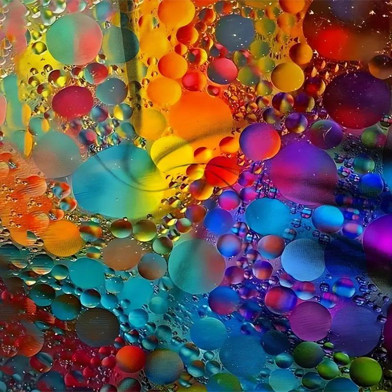 Men's Colorful Round Neck T-shirt 3D Vivid Dot Printing Casual Street Summer Top Polyester Knitted Fabric Slight Elasticity Normal Fit Short Sleeved