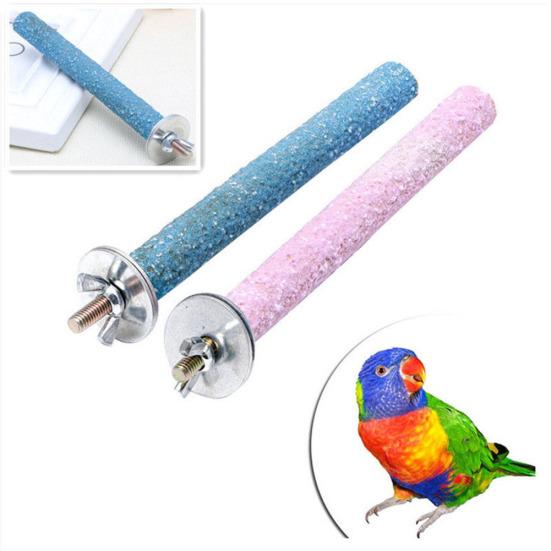 Pet Parrot Budgie Chew Bite Paw Grinding Rod Toy Bird Cage Play Stand Perches