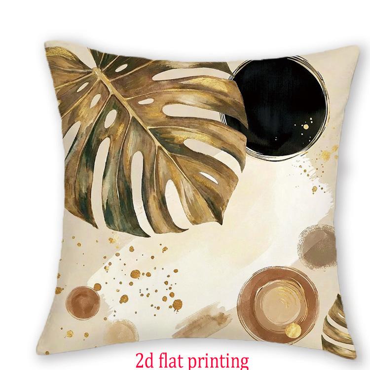 1/4pcs Boho Tropical Palm Monstera Leaf Throw Pillow Covers Modern Abstract Geometric Gold Foil Accent Cushion Cases