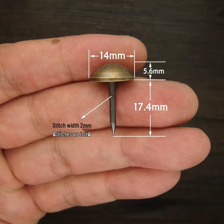 Antique Bronze & Pure Copper Decorative Door Studs - Chinese Style Round Cap Design