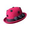 Fashion Dome Crimped Felt Top Hat Elegant Rose Decoration Fashion Hat Women's Autumn and Winter Woolen Woolen Pot Hat