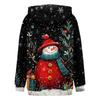 Women's Fashion Long Sleeve Christmas Print Loose Hooded Sweatshirt Top
