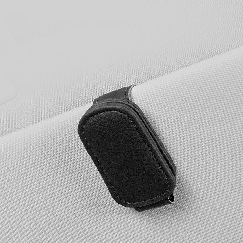 Multifunction Car Sun Visor Glasses Clip Leather Eyeglasses Clip Magnetic Sunglasses Holder Hanger Universal Interior Accessorie