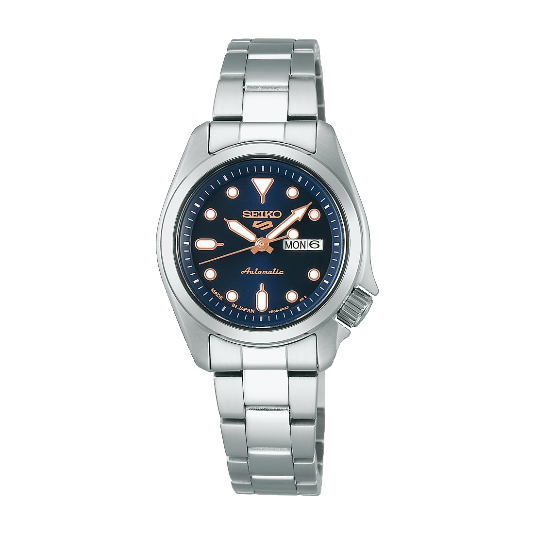 

5 Sports SRRA007 Made in Mechanical Automatic manual SKX Date and Day 28mm Case Navy Stainless Steel [Seiko Watch] Ladies Watch, Japan, (with