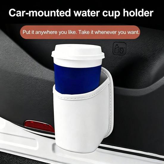Car Storage Rack Leather Texture Waterproof Car Door Side Organizer Multi-Functional Vehicle Cup Holder Storage Box for Phone Keys Water Bottle Fit