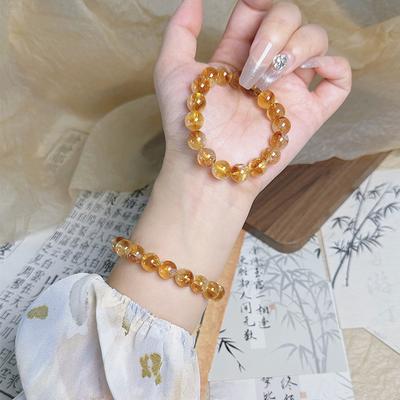 Damen Armband aus Imitation Gelber Kristall für Wohlstand und Glück