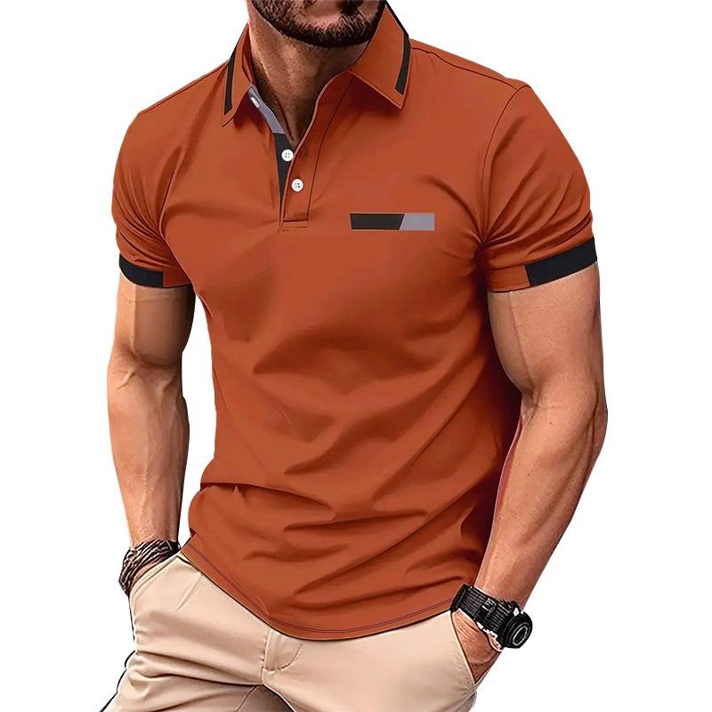 Stylish short-sleeve polo shirt, slim fit, ideal for casual daily wear.