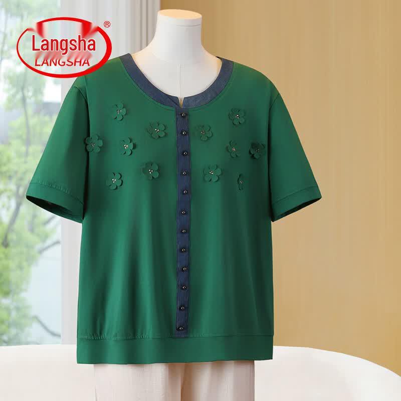 Langsha Women s Plus Size V-Neck Short Sleeve T-Shirt 6XL