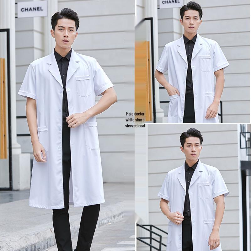 Saint Snowland Îmbrăcăminte medicală unisex: Halat Alb cu Mâneci Lungi și Scurte, Protecție Muncă Albastru pentru Utilizare Spitalicească și de Laborator