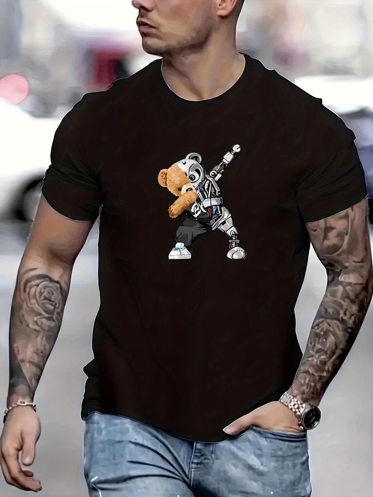 Robotic Dab Bear Graphic Print T-shirt