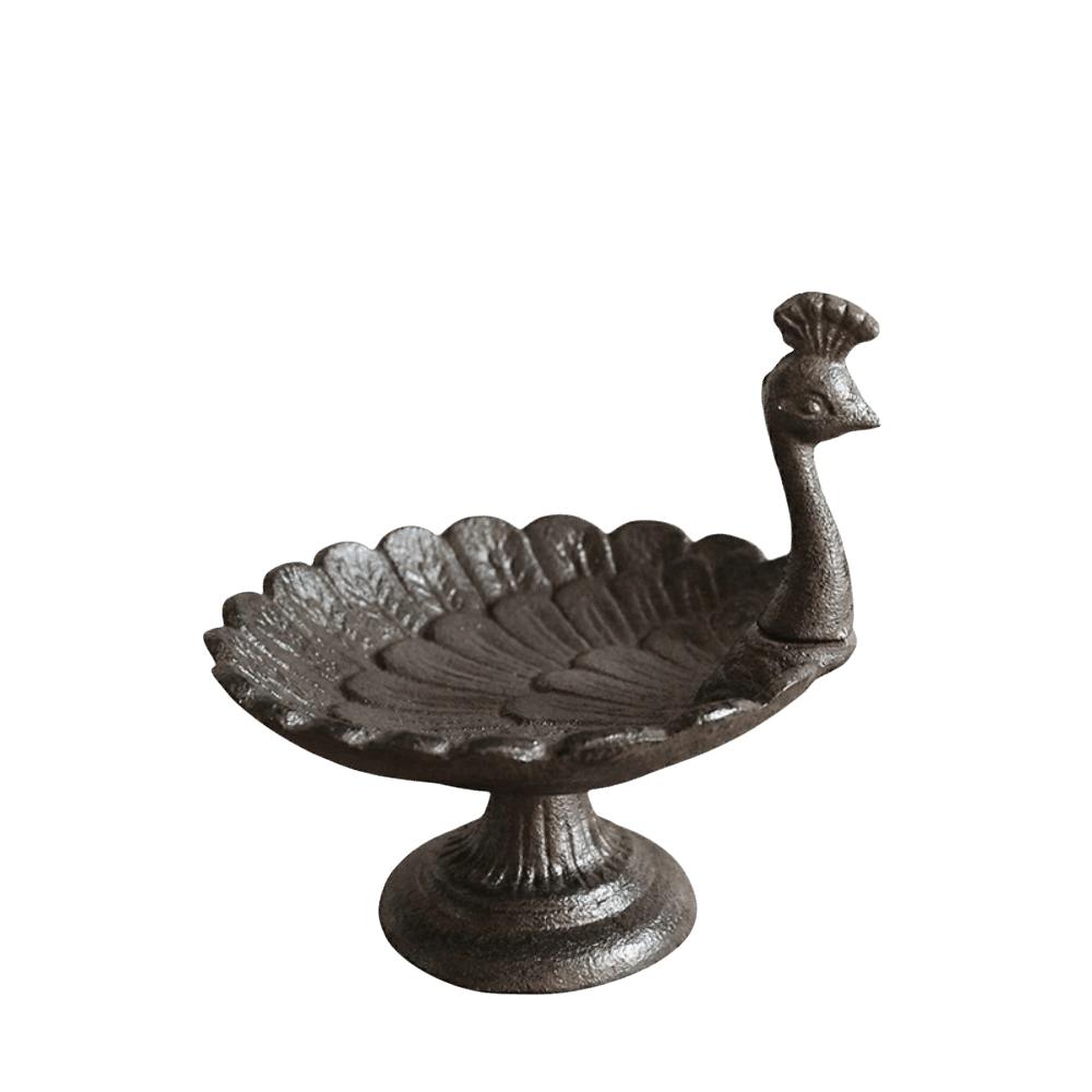 Vintage Bird Feeder Rustproof Water Pump Bird Feeder Rustic Peacock Shaped Bird Bath  Wild Birds
