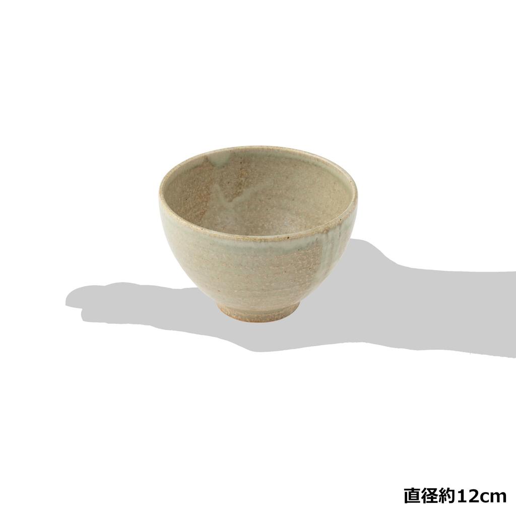 Marui Pottery Shigaraki Ware Hechimon Matcha Tea 12cm White Glass Cream Bowl, Approx. Diameter, Finish, MR-3-4117