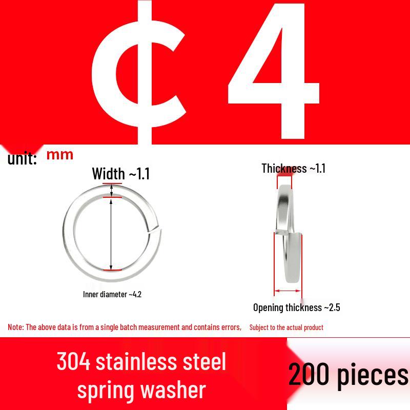 304 Stainless Steel GB93 Spring Washer (2mm-24mm) 201/316 Open Spring Washer