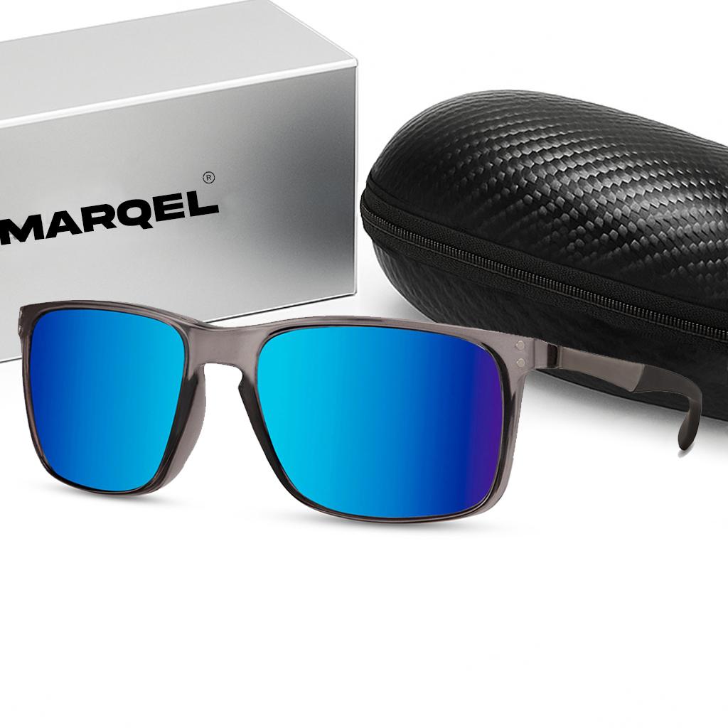 

MARQEL Sport Sunglasses with Blue Mirror Lenses L6528 – UV400 Protection & Premium Hard Case aero синього кольору