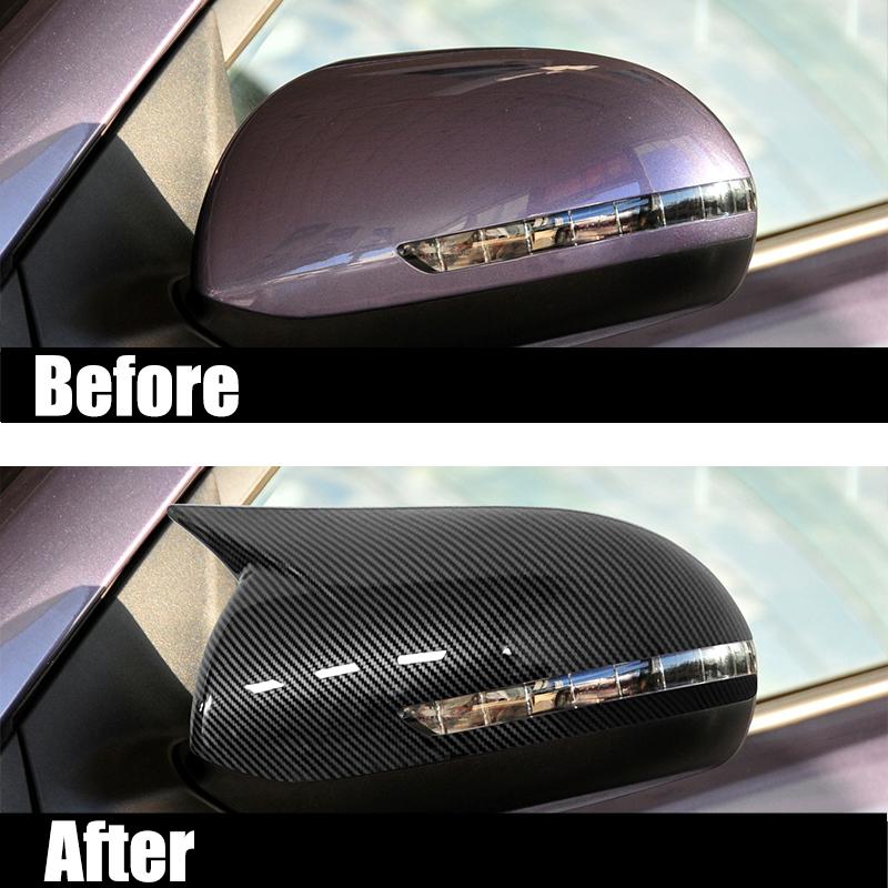 For KIA K2 2011-2016 RIO 3 2011-2017 Car Rearview Side Mirror Cover Sticker Wing Cap Exterior Door Case Trim Carbon Fiber Look