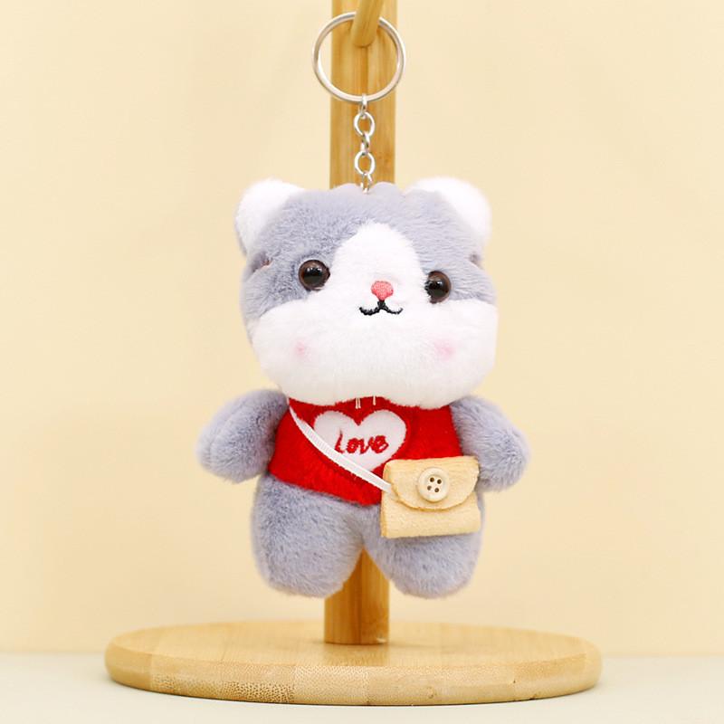 

Cute Plush Toy Cat Keychain In Yellow Hoodie Premium Soft Short Plush Material RedCat