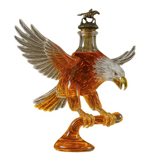 Eagle Liquor Decanter 300ml Creative Glass Whiskey Bottle 3D Carved Eagle Design Unique Gift for Whiskey Lovers And Pet Enthusiasts