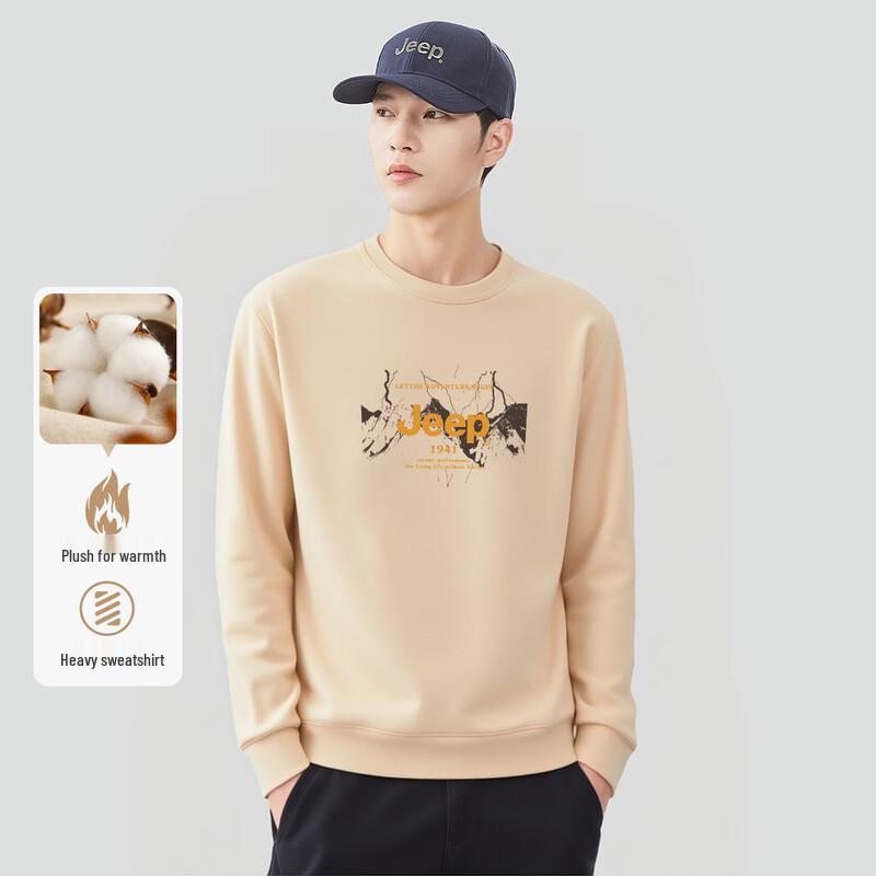 JEEP Men s Fleece-Lined Crewneck Sweatshirt XL