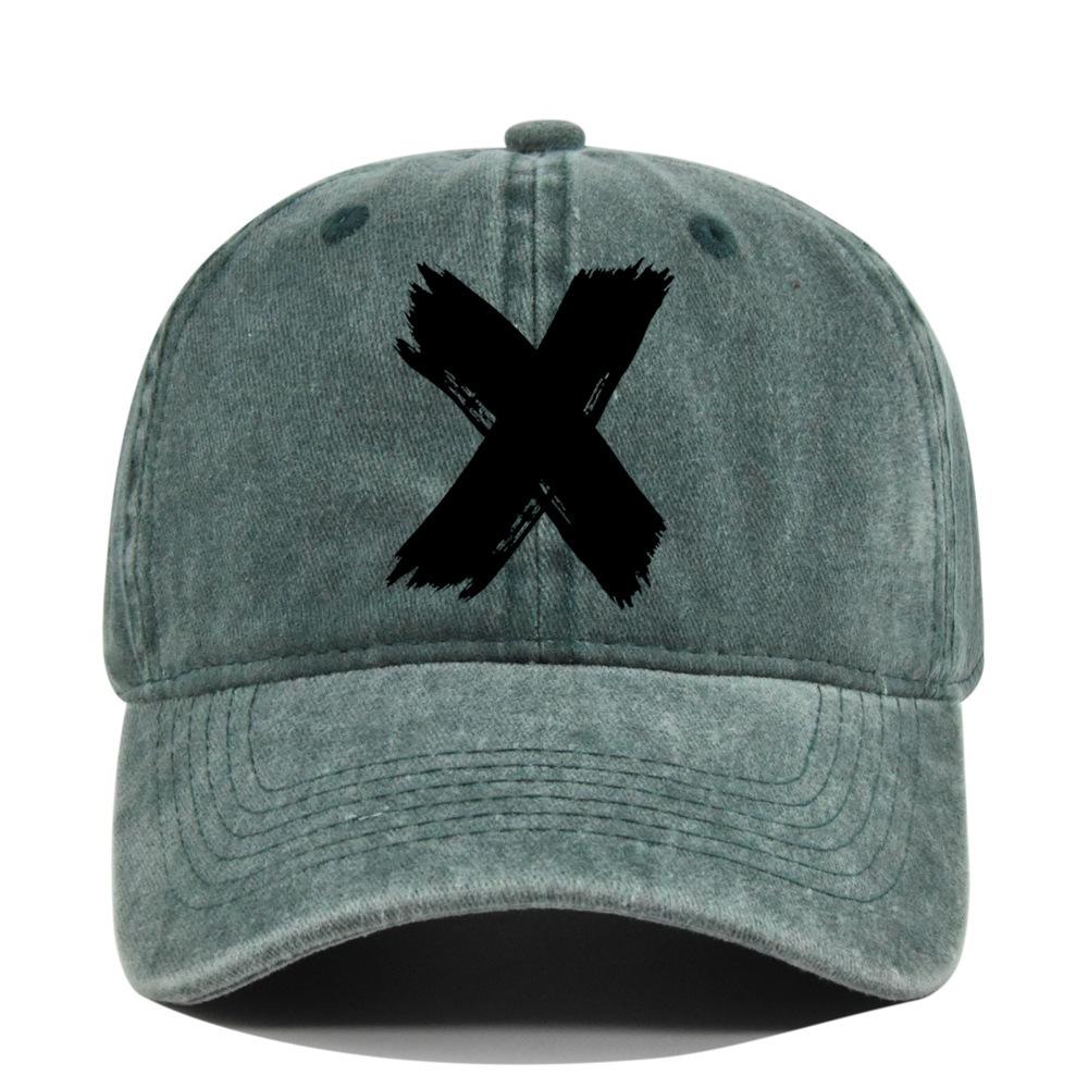 Washed x silk screen baseball cap yellowstone retro peaked cap men's and women's washed distressed sun hat cotton none