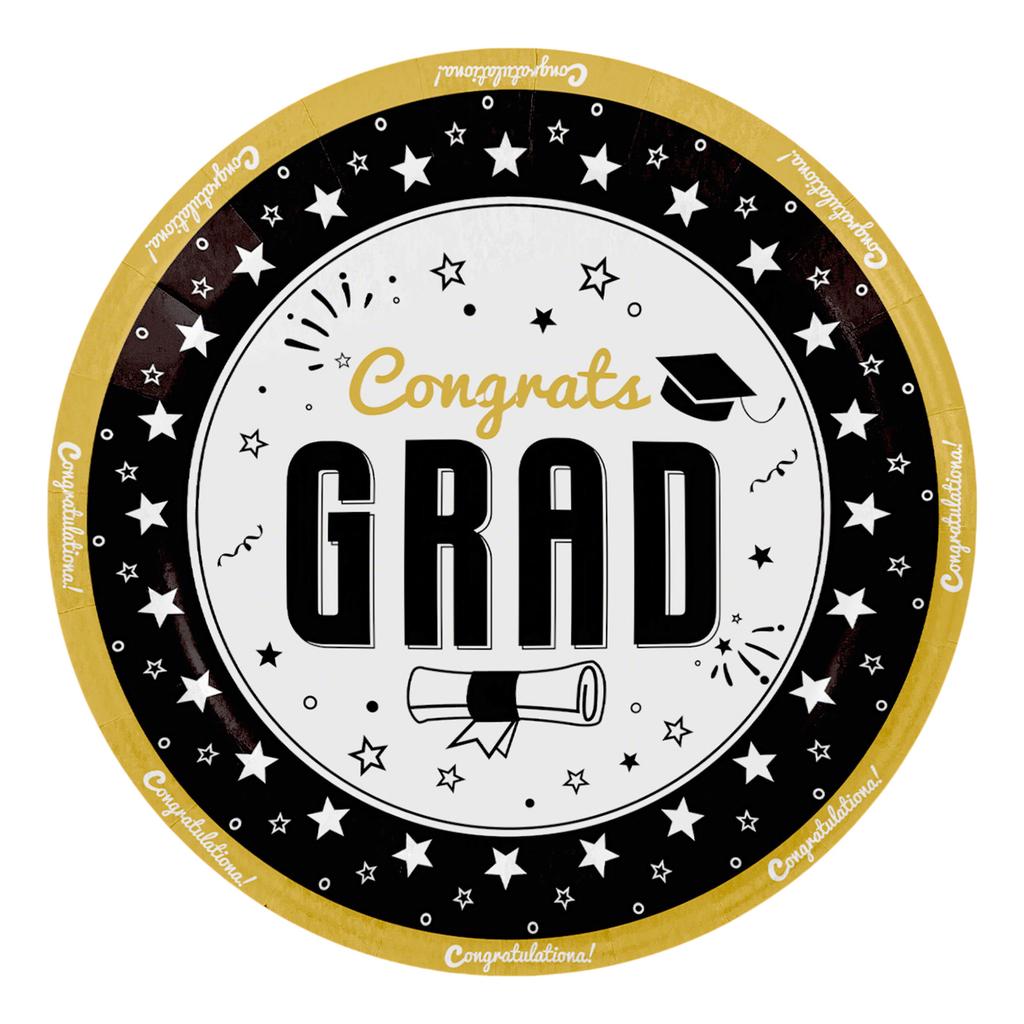 Graduation Themed Tableware For Student School Parties, Disposable Tablecloths, Paper Plates, And Tissue Sets.