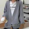 Autumn Winter Women's French Retro Style Thick Thread Knit Sweater Cardigan Loose Mid Length Coat Casual Versatile