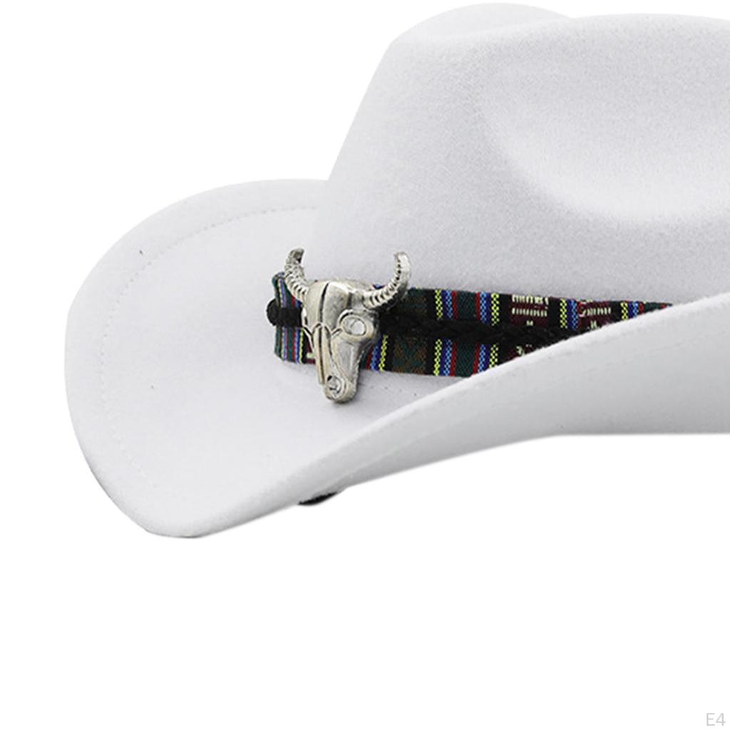 Western Cowboy Hat, Size Fits Most Fancy Dress Props up Cowgirl Wide Brim for Party Women Role