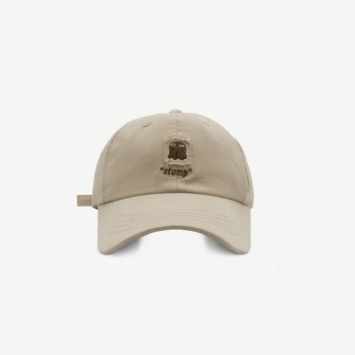 

Cartoon fabric logo embroidered baseball cap for both men and women, Korean version for couples, wide brimmed duckbill cap Adjustable хаки