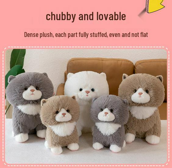 Adorable Short-Eared Cat Plush Toy - Soft Cuddly Doll for Kids and Cat Lovers