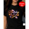 Geburtstag, Alles Gute zum Geburtstag Aufdruck, Rundhals Kurzarm T-Shirt, Lässiges Oberteil für Frühling und Sommer, Große Größen Damenbekleidung