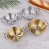 304 Stainless Steel Double Ear Snack Plate Seasoning Sauce Dipping Pickle Plate Cookware Saucepan Dry Pots With Handle