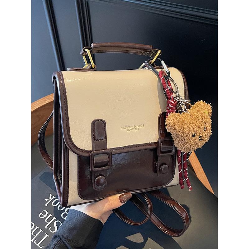 Backpack Women's 2026 New Niche Design Retro Stereotype PU Fashion Versatile Small Backpack Women's Bag