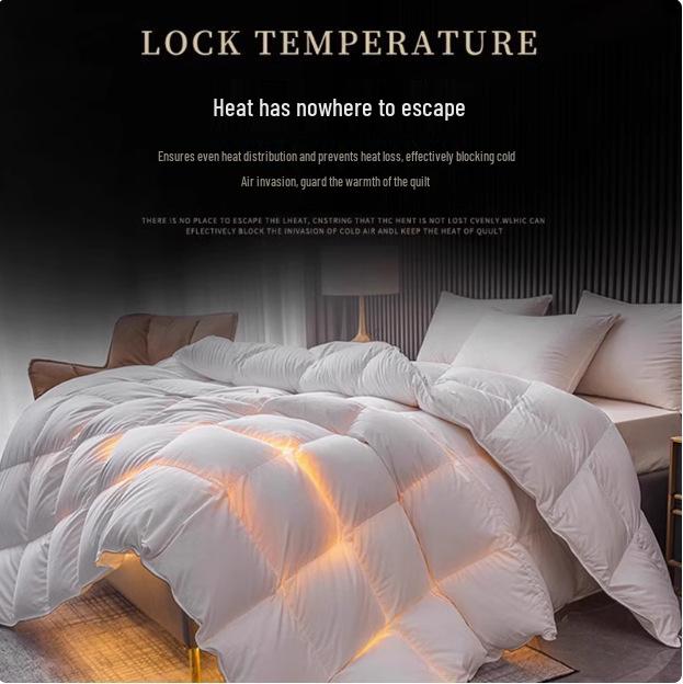 Star Hotel White Goose Down Quilt: 95% Down, Cotton, All-Season, Thickened Winter Comforter
