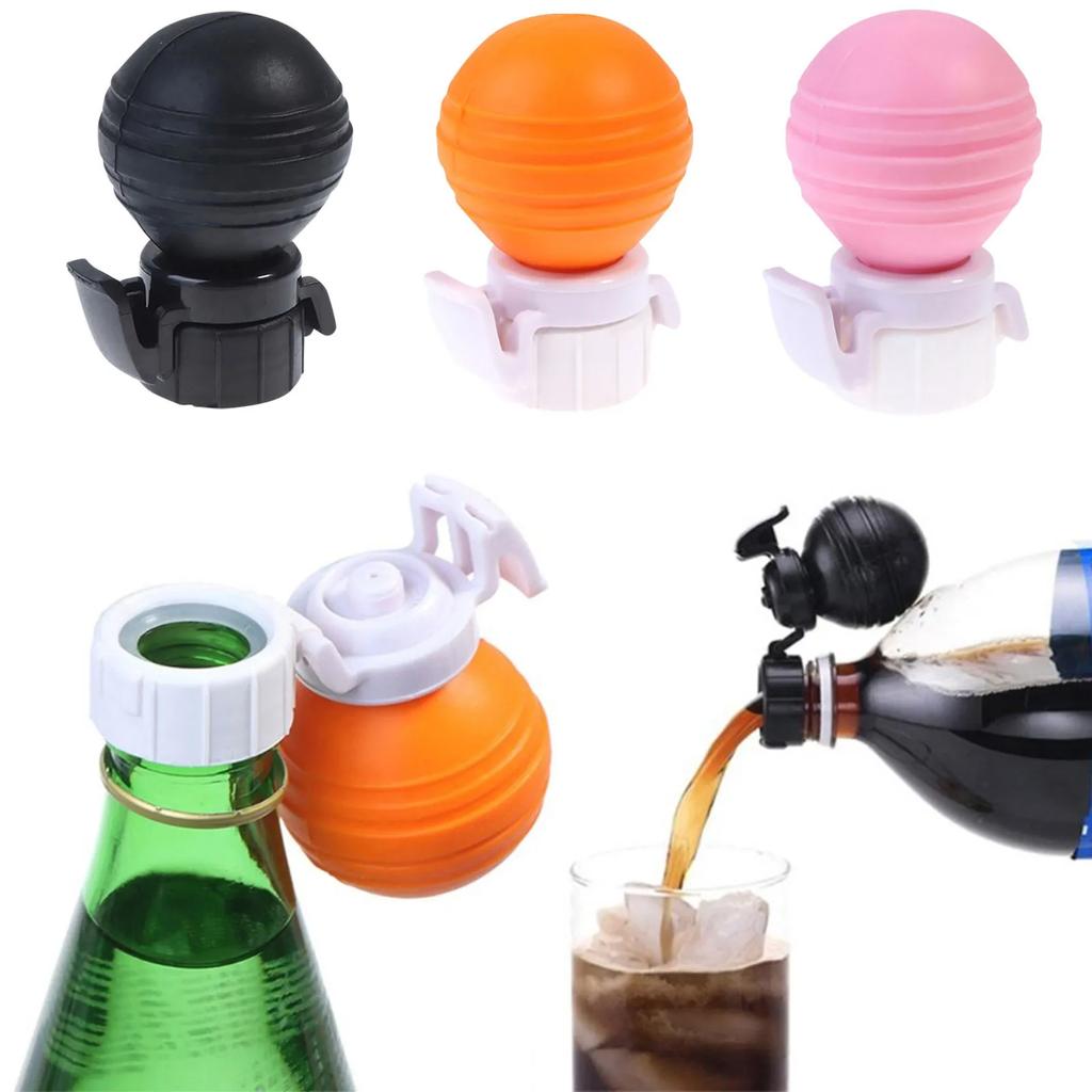 Vacuum Drink Cap Soft Sealer Cola Soda Pump Inflatable Squeeze Balls Carbonation Keeper Reusable Leak-Proof Bottle Stopper