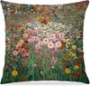 Boho Wildflower Meadow Floral Print Pillowcase 18x18 Inch Cottagecore Garden Art Throw Pillow Cover for Bed and Home Decor