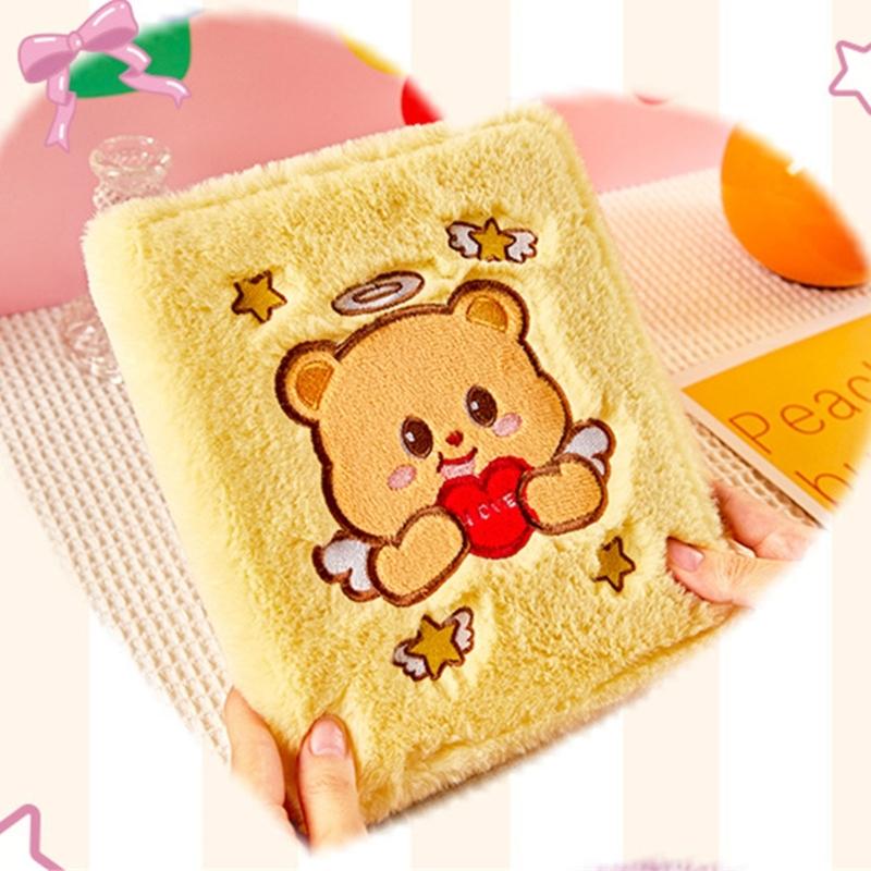 Soft Plush Card Storage Book Cute Capybaras Butter Bear Mini Photo Album 3Inch Picture Photocard Binder Card Sleeves