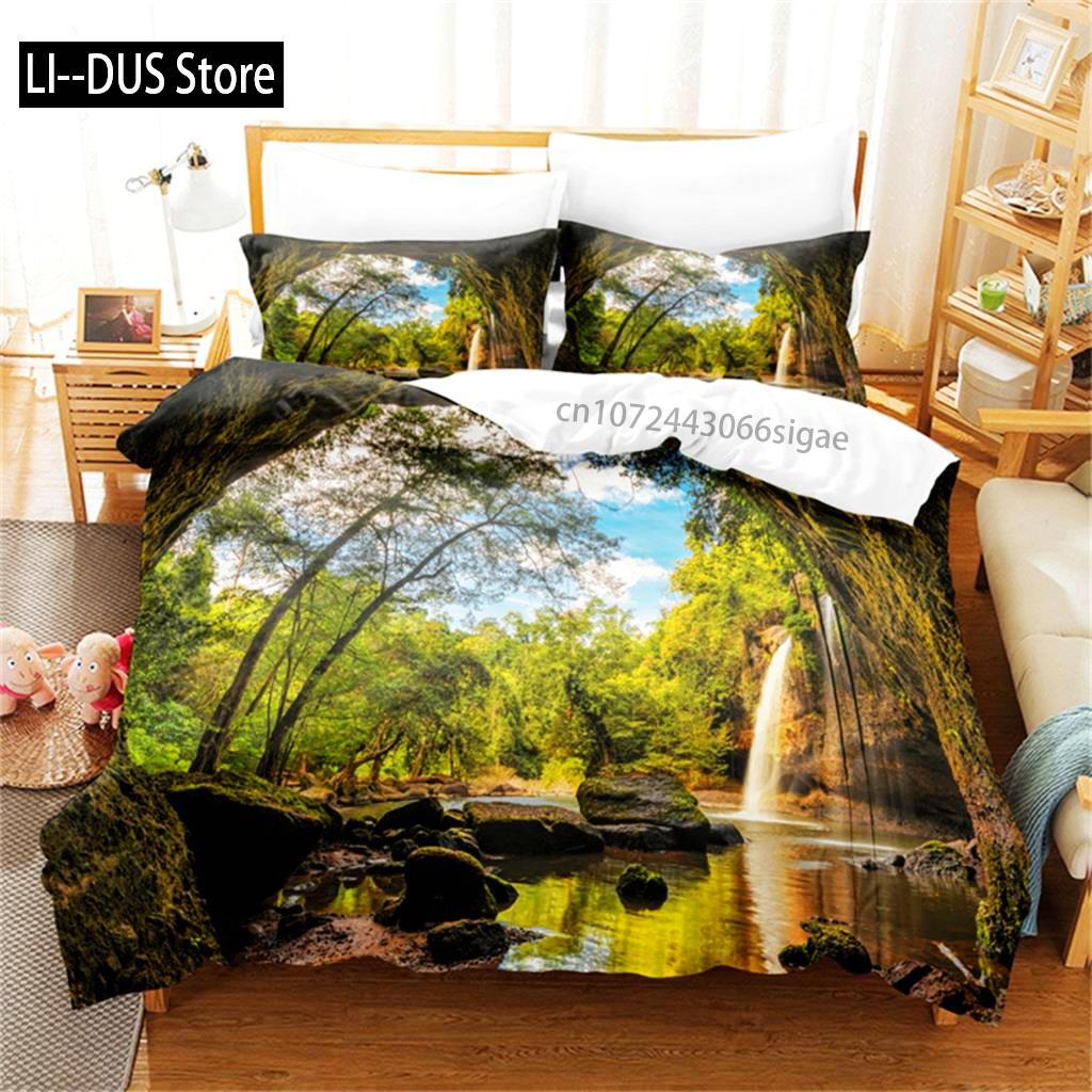 Comforter Natural Scenery Forest Bedding Set Queen Set Beauty Comforter Set Girl For Women Men Children Room Decor