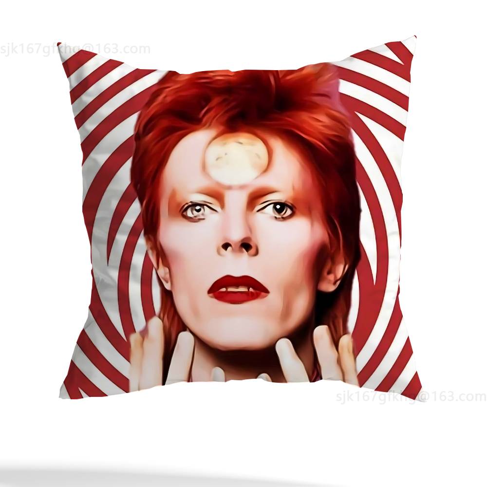 Federa Cuscino Quadrata Stampa Double-Sided Corto Peluche Copricuscino Divano Camera da Letto Comodino Singer D-David B-Bowie