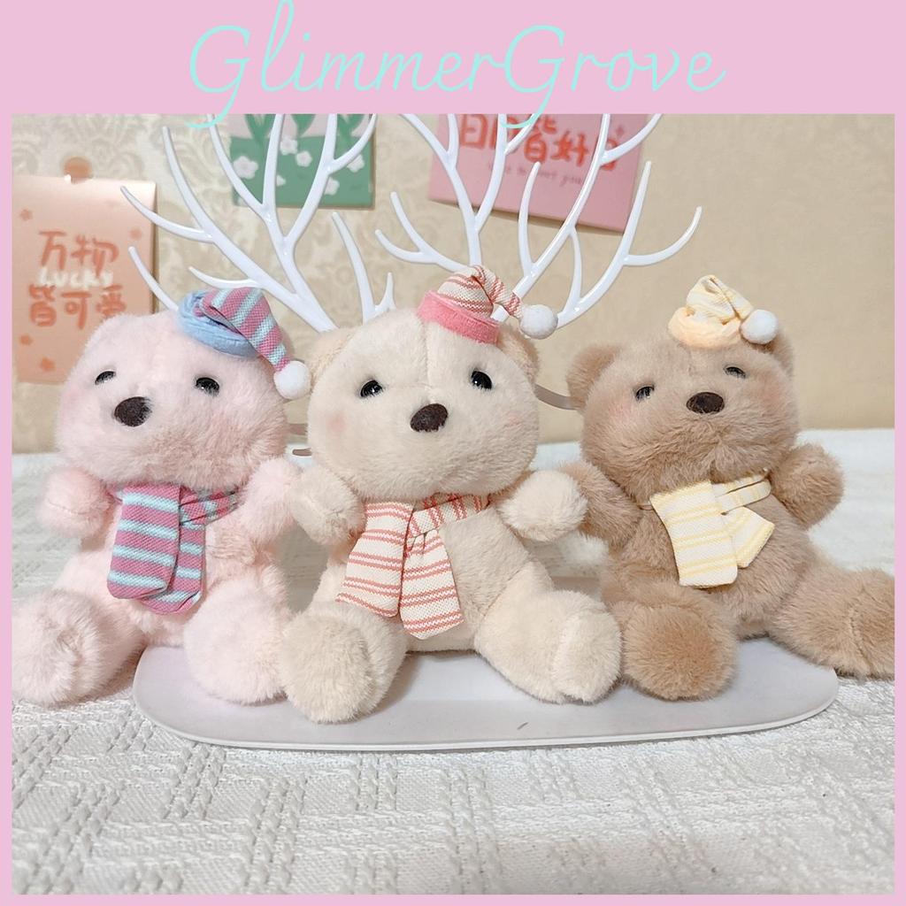 Adorable Birthday Hat Bear Pendant Cute Cartoon Girl Plush Keychain Backpack Kid