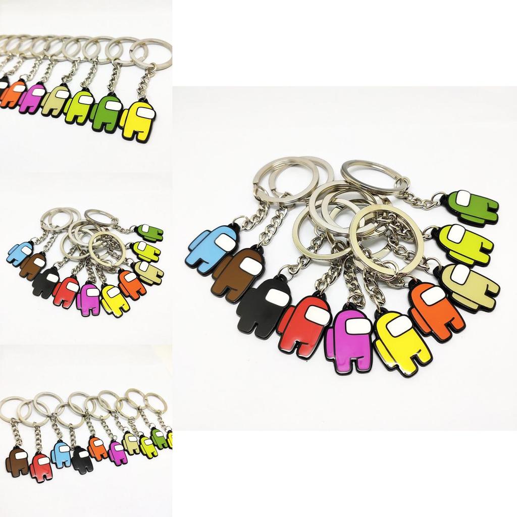 Among Us Crewmate Keyrings Car Keychains Schoolbag Buckles Xmas Kids Fans Gift