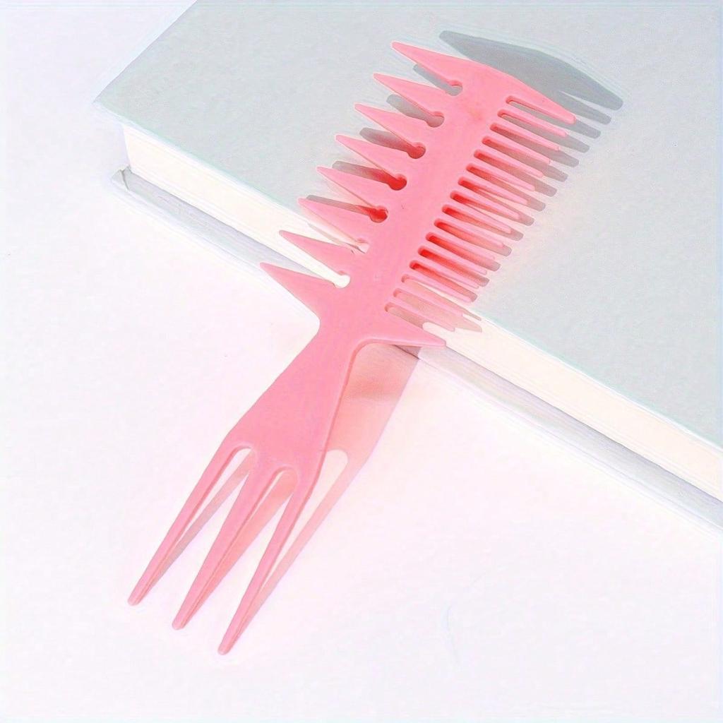 1pcs Men'S Retro Back Texture Comb, Pp Plastic Large Tooth Wide Tooth Oil Head Styling Special Hair Comb