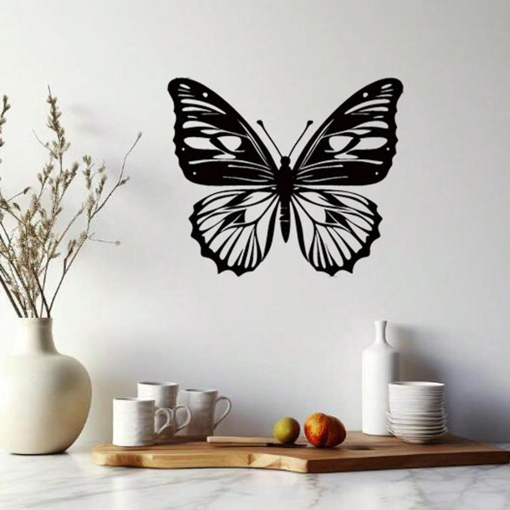 1pc Elegant Metal Butterfly Wall Art Decor, Outdoor Large Garden Art, Housewarming Decoration, Modern Home Decorative Hangings