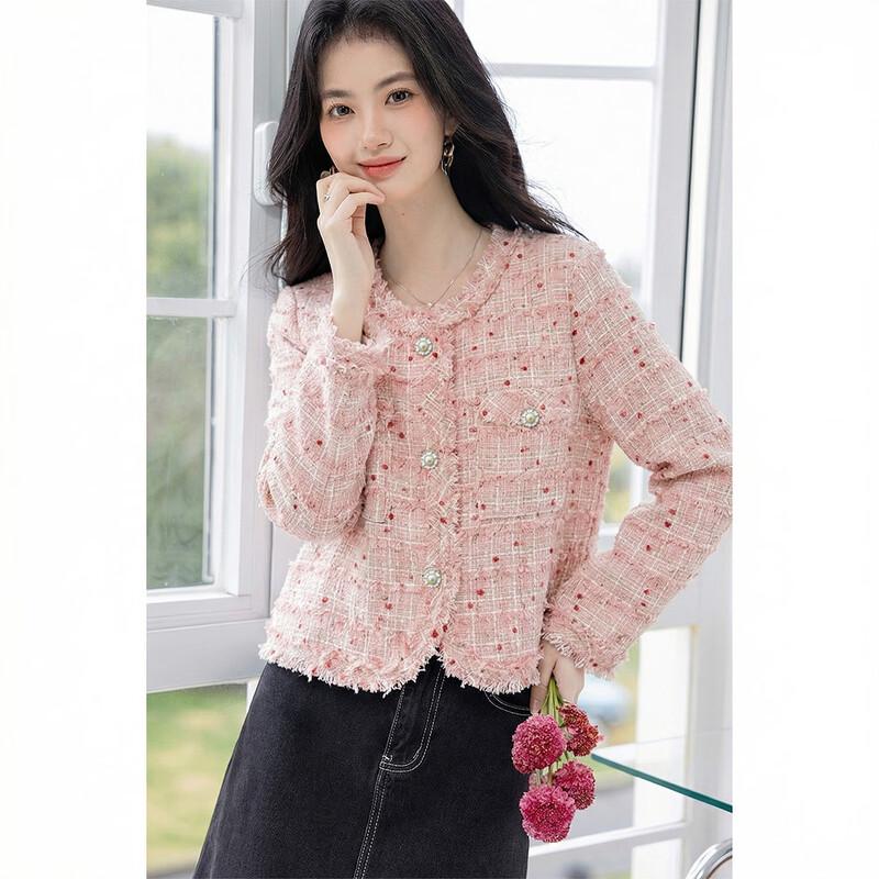 Mokana Women s Small Fragrance Style Tweed Short Cardigan L