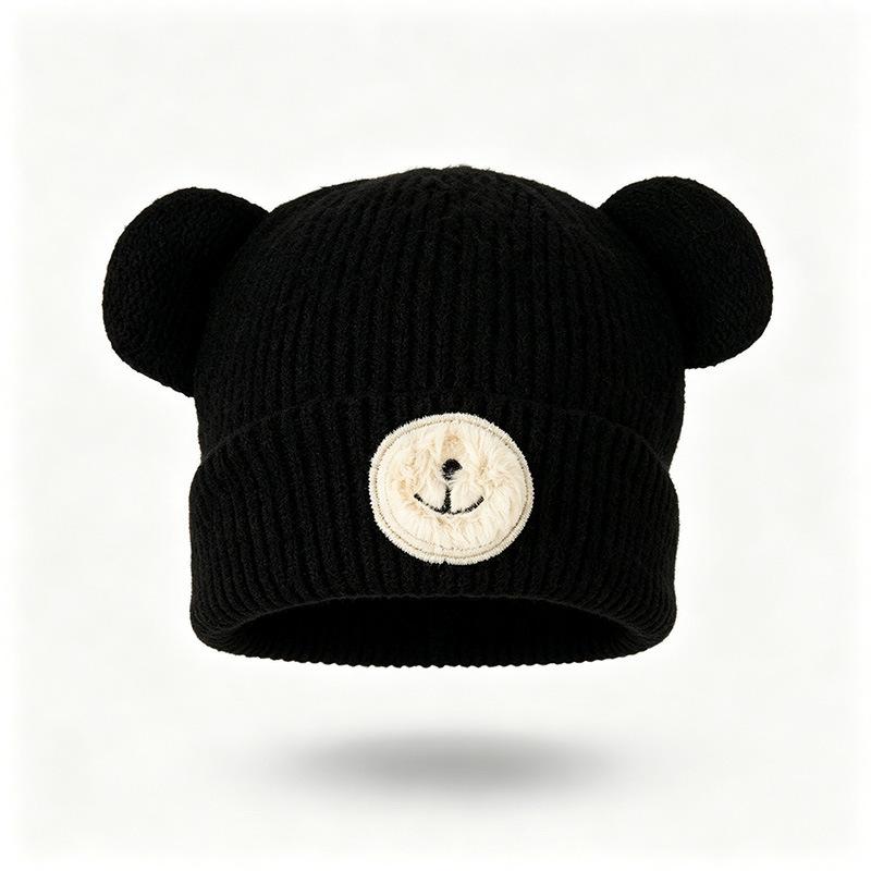 Autumn and winter fashion hat women's cute bear ears wool hat warm casual face small knitted hat