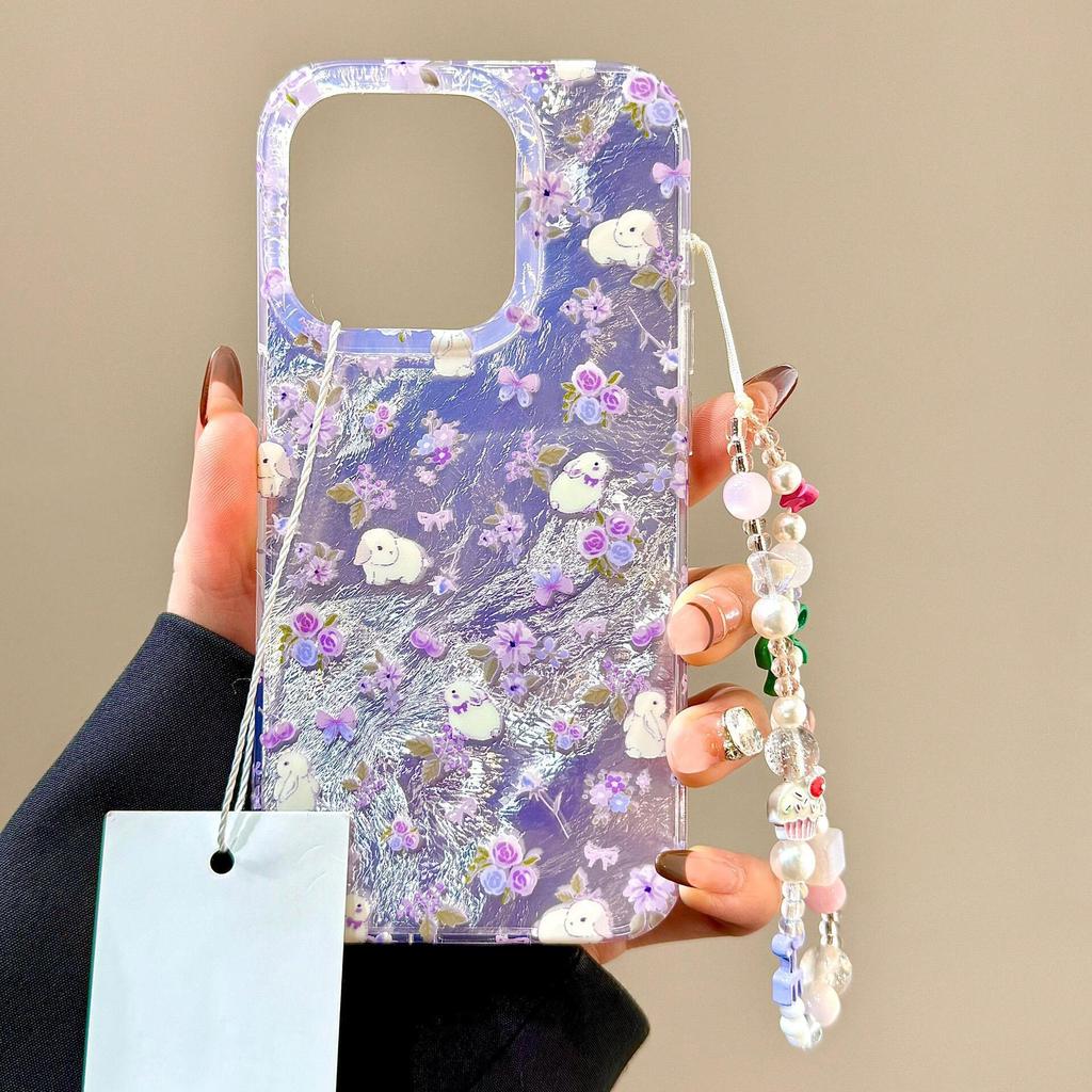 Applicable To Apple 16promax Shell 15pro Early Spring Lilac Rabbit Iphone14/13 Glacier Pattern 12pro
